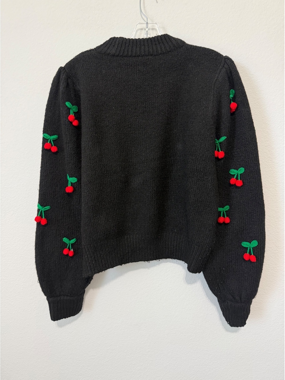 Farm Rio Crew Neck Long Sleeve Pom-Pom Pullover Sweater Women's Size M - Picture 2 of 10